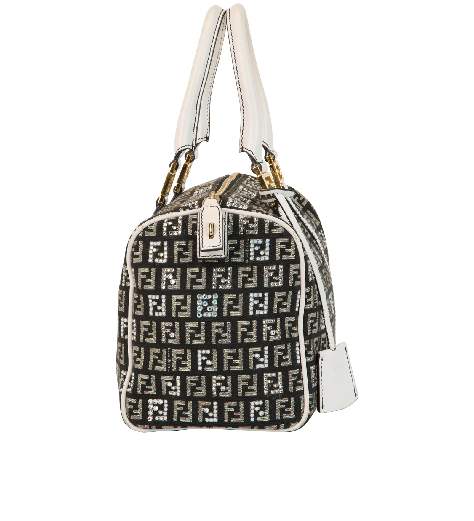 FF Boston Bag, &pound;450, Handbags, Grey, Canvas, Side view
